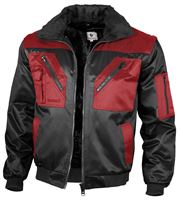 Pilotenjacke QUALITEX, schwarz/rot, 265 g/m², Gr. S, Z23619S