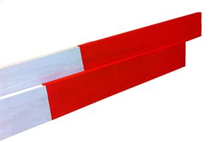 Absperrlatte Holz rot-weiß, Abmessung 150x25mm, Länge 4m, Z274001
