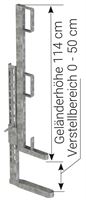 Schutzgeländer 1,14m hoch, Verstellbereich: 0-50cm, verzinkt, Z4811620V