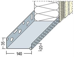 Sockeltrogprofil WDVS Alu 140mm 90814 (9213) 2,50lfm/Sta, 6Sta/Bd, 56Bd/Pal, Z490814