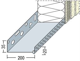 Sockeltrogprofil WDVS Alu 200mm 90820 (9218) 2,50lfm/Sta, 6Sta/Bd, 39Bd/Pal, Z490820