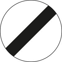 Verkehrszeichen §52/11, 480/1,5mm, Ende von Überholverbot u. Geschwindigkeit, Z52/11-480