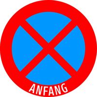 Verkehrszeichen §52/13B, 480/1,5mm, Halten und Parken verboten Anfang, Z52/13B-480ANF