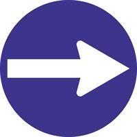 Verkehrszeichen §52/15D, 670/1,5mm, Vorgeschriebene Fahrtrichtung, Z52/15D-670