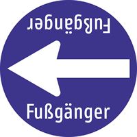 Verkehrszeichen §52/15D, 670/1,5mm, Vorgeschriebene Fahrtrichtung Fußgänger, Z52/15EF-670