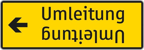 Verkehrszeichen §53/16B 1150x400/1,5mm, Umleitung beidseitig verwendbar, Z53/16BB-1150400