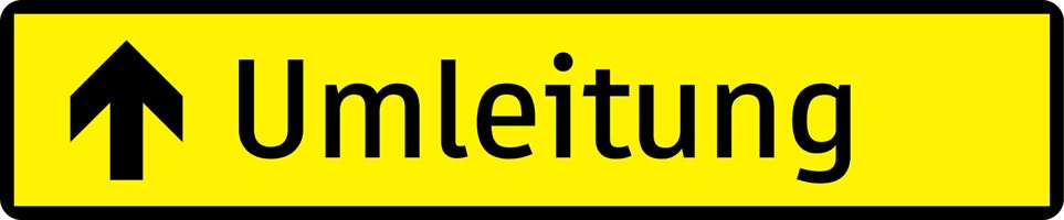 Verkehrszeichen §53/16B 1150x250/1,5mm, Umleitung geradeaus, Z53/16BG-1150250