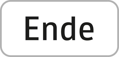 Zusatztafel §54 310x150/1,5mm, Ende zu Verkehrszeichen, Z54/END-310