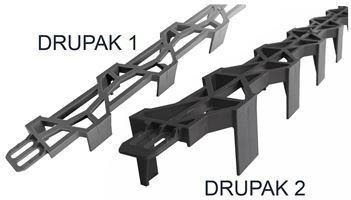 Abstandhalter DRUPAK 2 40mm PVC-frei 2lfm/Stk, gesteckt, 60lfm/Bund, 60Bd/Pal, ZDPF402002