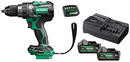 =81= Akku-Bohrschrauber-Set HIKOKI DS18DC 18V 5,0Ah Li-Ion m. 2 Akkus, Ladegerät, Bitset, ZDS18DCWPZSET