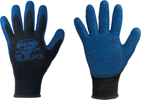 Handschuh Schrumpf-Latex BLUE LATEX EN388+EN511, schwarz/blau, Gr. 10, VPE120, Z024310