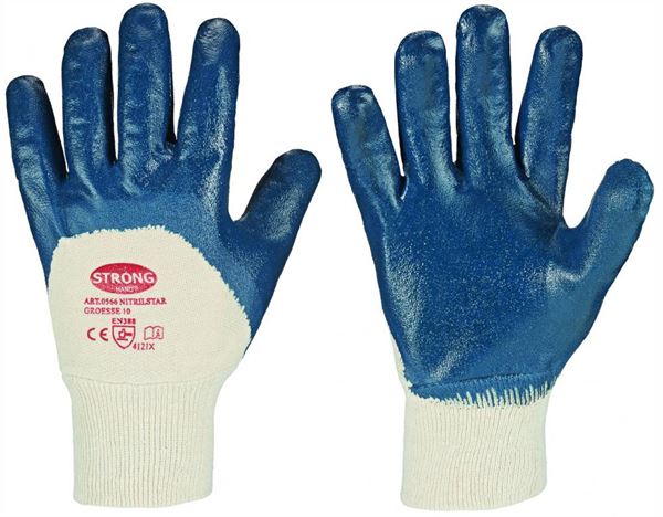 Handschuh NITRILSTAR STRONGHAND®, 2-fach getaucht, Strickbund, EN 388, Gr. 10, VPE144, Z052710