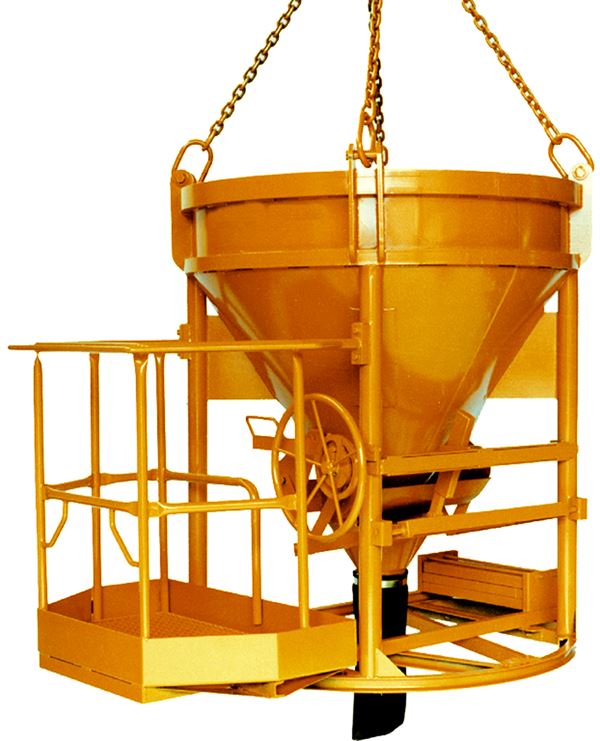 Betonsilo 1016H.14 PAM, 1500l mit Personenaufnahmekorb zylindrisch-konisch, Z1016H1500PAM