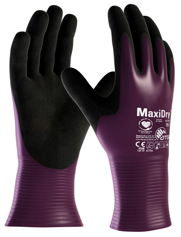 Allzweck-Montagehandschuh MAXIDRY® 56-426, lila/schwarz, vollbesch., EN388+EN374, Gr. 9, Z131909