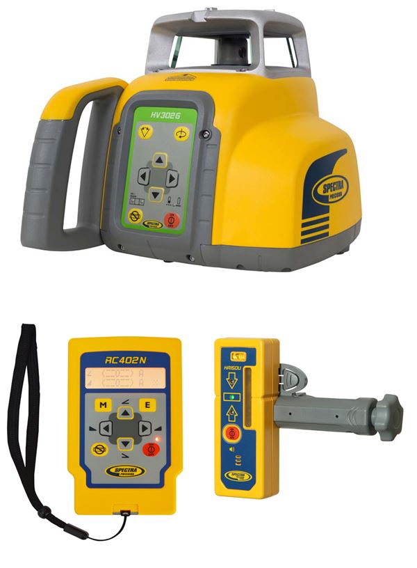 Horizontal/Vertikal-Laser-Set SPECTRA HV 302G m. Empfänger, Zieltafel, im Koffer, Z140310N