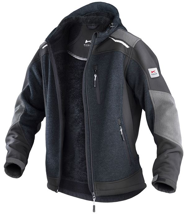 Strickjacke KÜBLER WEATHER dunkelgrau/schwarz 440 g/m² Gr. M, Z17419899M