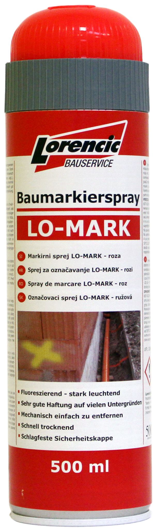 =§= Baumarkierspray LO-MARK rot 500ml 12Stk/Kart 75Kart/Pal, Z241613LO