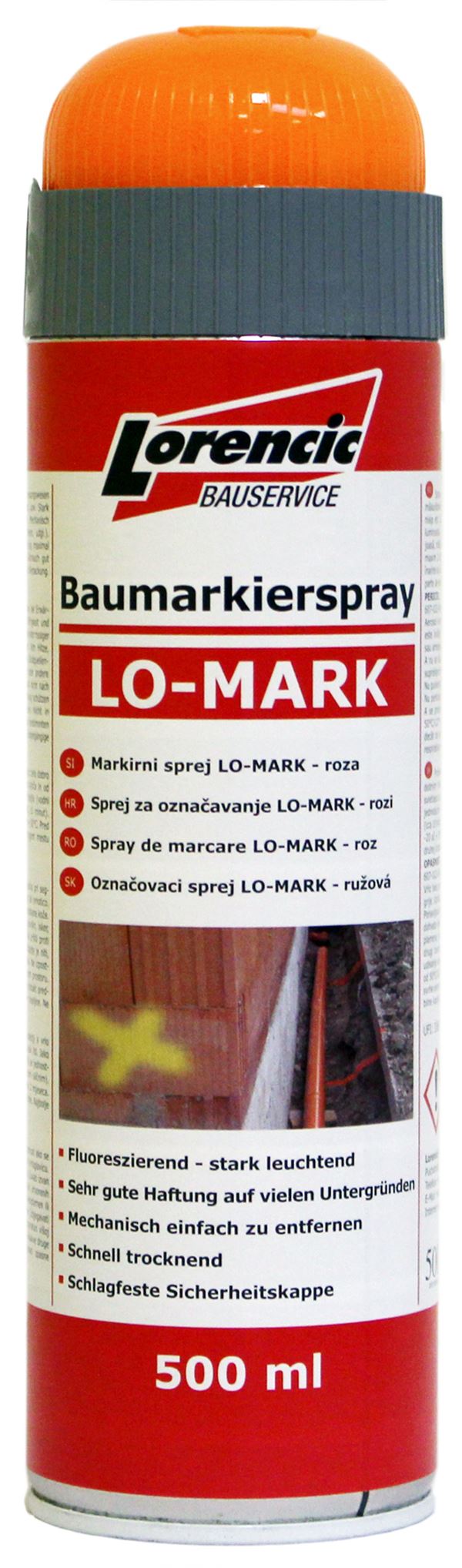 =§= Baumarkierspray LO-MARK orange 500ml 12Stk/Kart 75Kart/Pal, Z241616LO