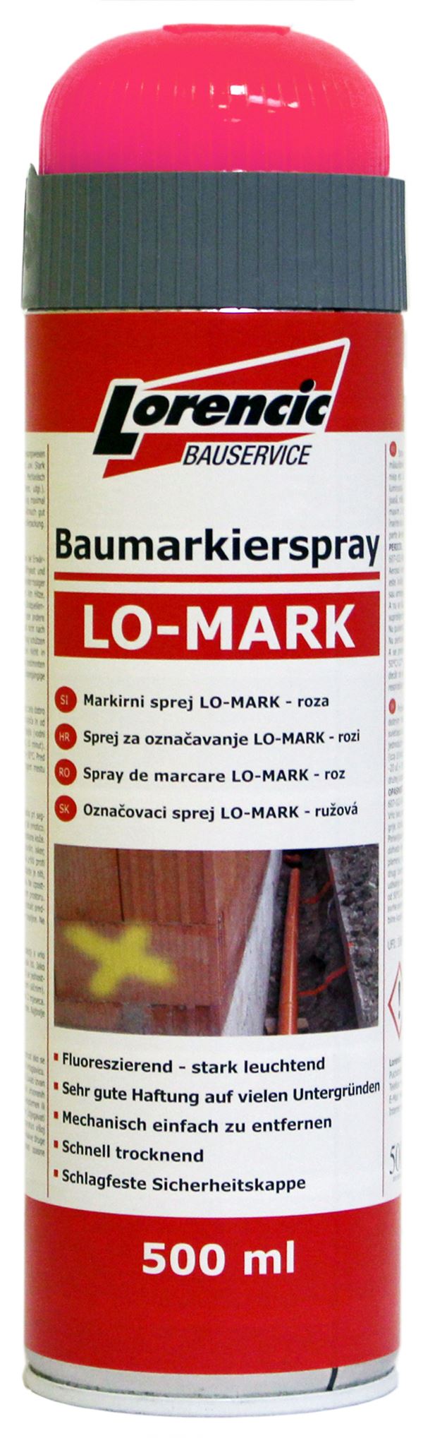 =§= Baumarkierspray LO-MARK pink 500ml 12Stk/Kart 75Kart/Pal, Z241625LO