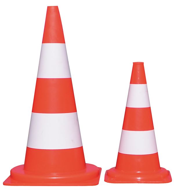 Leitkegel PVC 75cm fluoreszierend 2 Streifen VPE5, Z251841