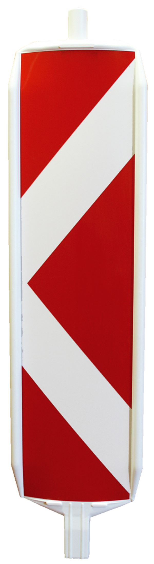 Standard-Bake rechts-/linksweisend Pfeilform rot-weiß Folie Typ1 m. Stutzen 60/60mm VPE72, Z25487RLPOES