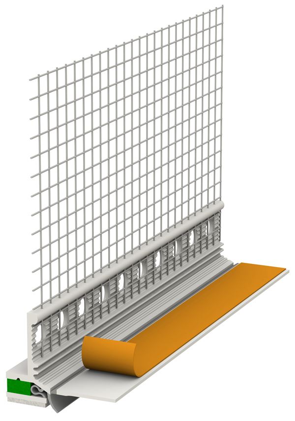 Anputz-Dichtprofil 3D Membran 10mm WDVS-Gewebe RAL außen grün 2,4lfm/Sta 25Sta/Kart, Z3780240LO