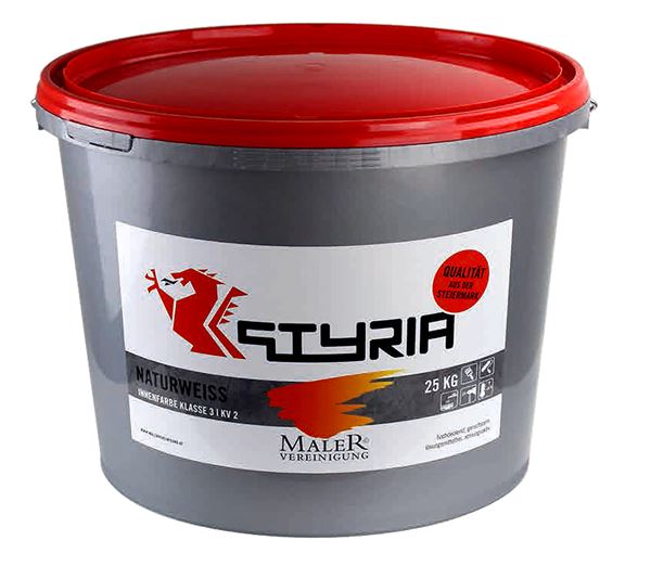 Innendispersion STYRIA NATURWEISS stumpfmatt 15l/Kübel 24Kübel/Pal, Z4100-0