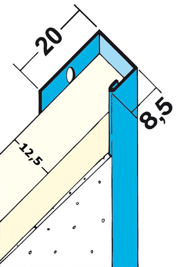 Einfassprofil Stahlblech 1121 12,5mm 2,5lfm/Sta, 25Sta/Bd, 90Bd/Pal, Z41121250