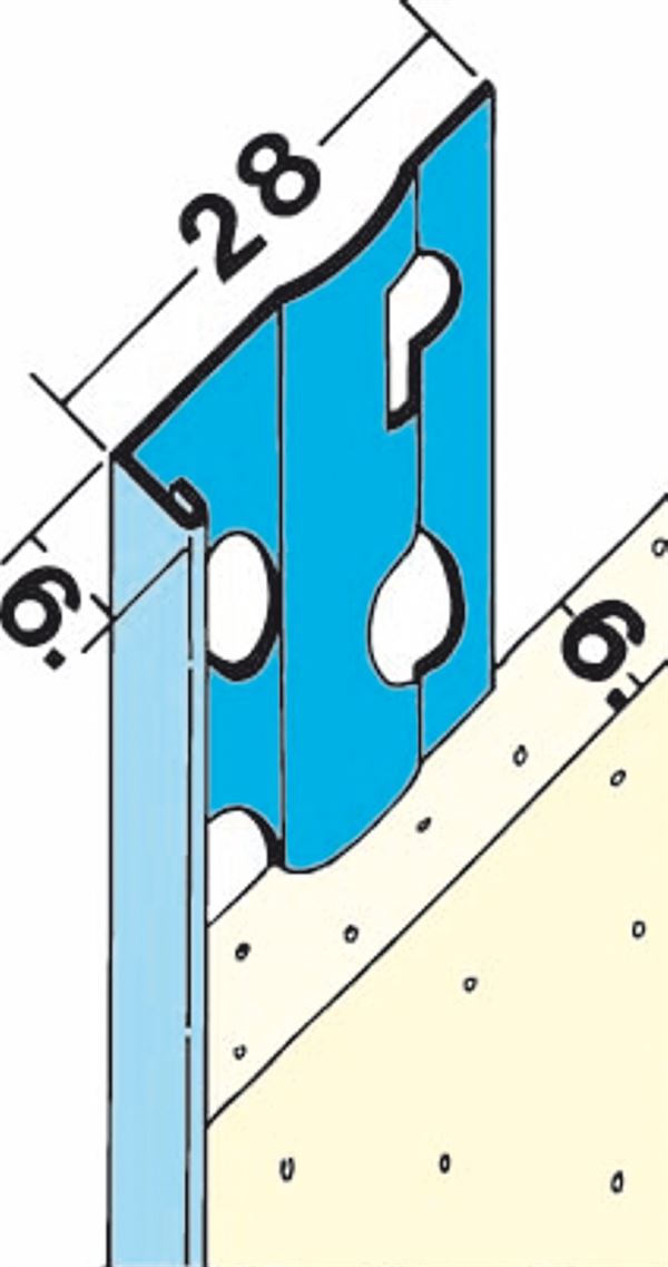 Putzabschlussprofil 1216 6mm 3,0lfm/Sta 25Sta/Bd, 150Bd/Pal, Z41216300