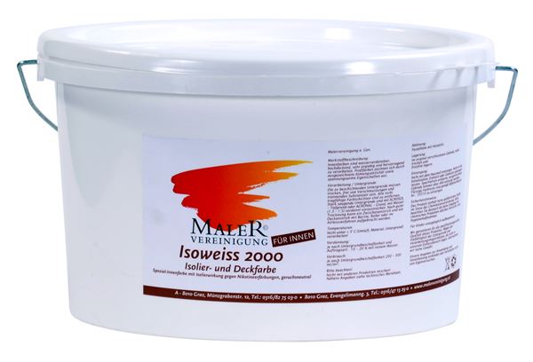 Isolier- und Renovierfarbe ISOWEISS für den Innenbereich matt 10l/Kübel 24Kübel/Pal, Z4164