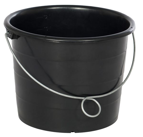 Baueimer schwarz 12 Liter, verstärkt, mit Ringbügel 600Stk/Pal, Z4518