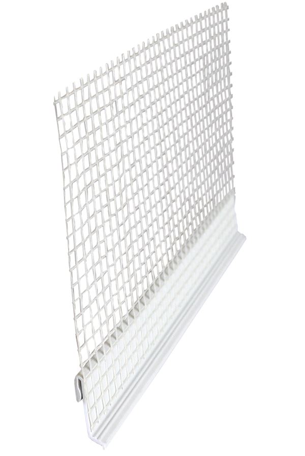 Aufsteckprofil PVC für WDVS Sockelschienen 2,5lfm/Sta mit WDVS Gewebe 25Sta/Kart 72Kart/Pa, Z4650305001