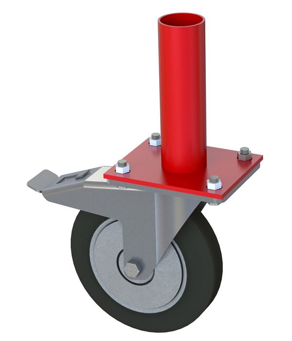 Rad mit Feststeller und Rahmenfuß verzinkt, Z4811200G
