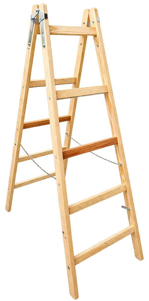 Holzleiter 5 Sprossen 1,65x0,56x0,135m ÖNORM EN 131, Z5-1