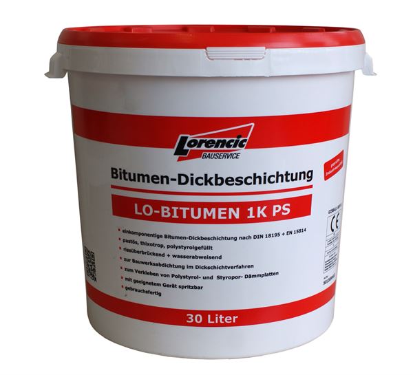 Bitumen-Dickbeschichtung LO-Bitumen 1K PS 30l/Kübel 18Kübel/Pal, Z50126904LO