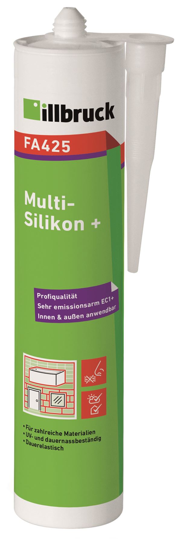 Universal-Silikon ILLBRUCK FA425 staubgrau 310ml 12Stk/Kart 100Kart/Pal, Z503029