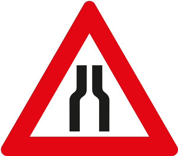 Verkehrszeichen §50/8A, 700/1,5mm, Fahrbahnverengung beidseitig, Z50/8A-700