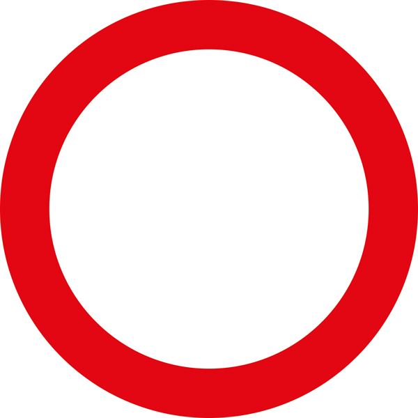 Verkehrszeichen §52/1, 480/1,5mm, Fahrverbot in beide Richtungen, Z52/1-480