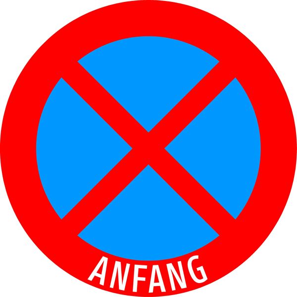 Verkehrszeichen §52/13B, 480/1,5mm, Halten und Parken verboten Anfang, Z52/13B-480ANF