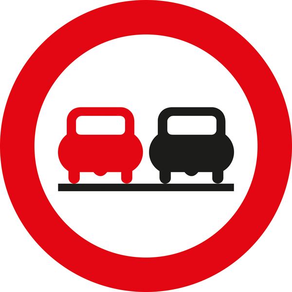 Verkehrszeichen §52/4A, 670/1,5mm, Überholen verboten, Z52/4A-670
