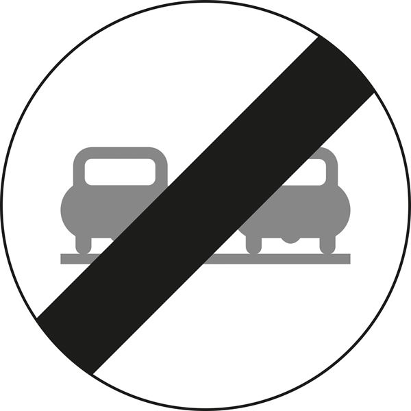 Verkehrszeichen §52/4B, 670/1,5mm, Ende des Überholverbots, Z52/4B-670