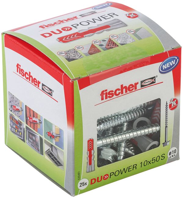 Universaldübel DUOPOWER 10 x 50 S DIY m. Schraube 25Stk/Pack 10Pack/Kart 32Kart/Pal, Z535461