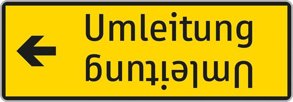 Verkehrszeichen §53/16B 1150x400/1,5mm, Umleitung beidseitig verwendbar, Z53/16BB-1150400