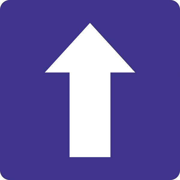 Verkehrszeichen §53/7, 470x470/1,5mm, Ende des Gegenverkehrs, Z53/7-470