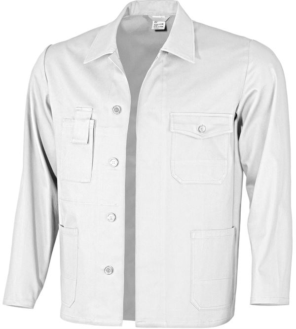 Arbeitsbluse weiß 240 g Gr. 48, Z54148G