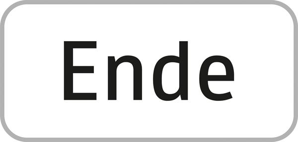 Zusatztafel §54 310x150/1,5mm, Ende zu Verkehrszeichen, Z54/END-310