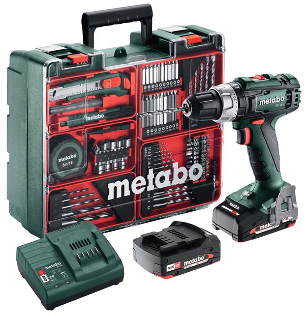 =81= Akku-Schlagbohrmaschine-Set METABO SB 18 L 18V 2,0Ah Li-Power m. 79-tlg. Zubehör-Set, Z602317870