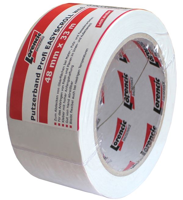 Putzerband Profi EASYSCROLL weiß 48mm x 33m 36Roll/Kart !Keine Haft. f. Rückst.!, Z609651NLO