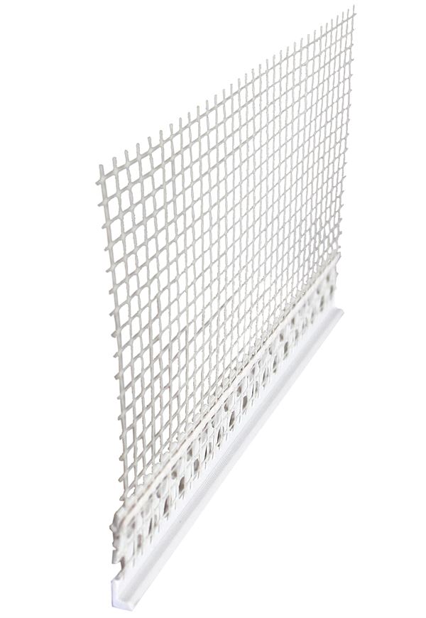 Putzabschlussprofil WDVS, PVC mit Gewebe 2,5lfm/Sta, 5mm Putzstärke 25Sta/Kart 109Kart/Pal, Z6410305001
