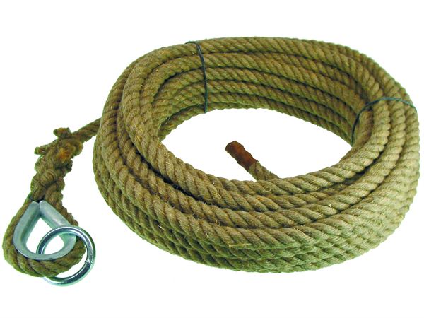 Handaufzugseil Hanf 20m lang, 20mm, ohne Karabiner, Z70072